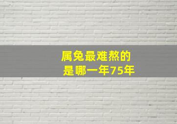 属兔最难熬的是哪一年75年