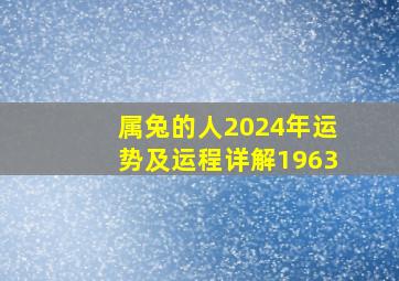 属兔的人2024年运势及运程详解1963