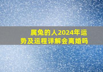 属兔的人2024年运势及运程详解会离婚吗