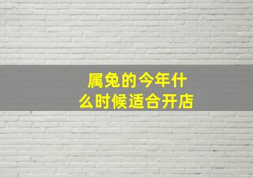 属兔的今年什么时候适合开店