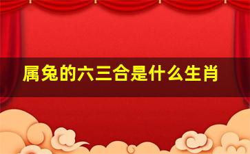 属兔的六三合是什么生肖