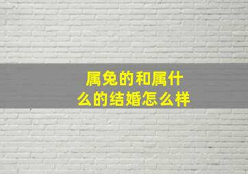 属兔的和属什么的结婚怎么样