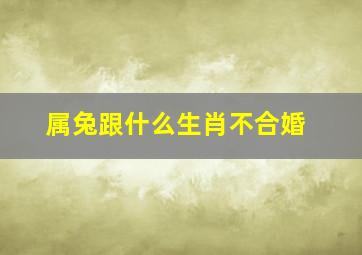 属兔跟什么生肖不合婚