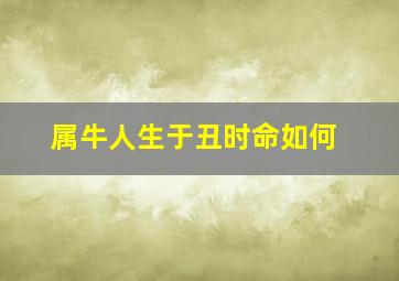 属牛人生于丑时命如何