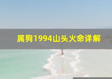 属狗1994山头火命详解