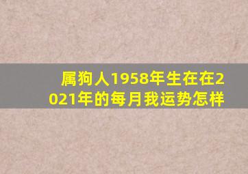 属狗人1958年生在在2021年的每月我运势怎样