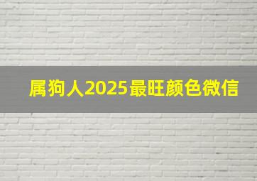 属狗人2025最旺颜色微信