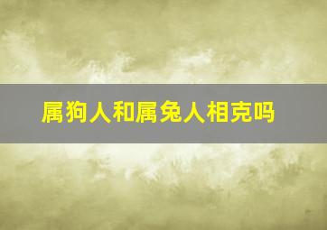 属狗人和属兔人相克吗