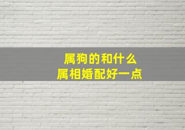 属狗的和什么属相婚配好一点