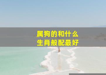 属狗的和什么生肖般配最好