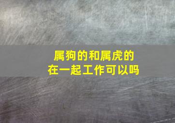 属狗的和属虎的在一起工作可以吗