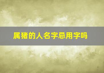 属猪的人名字忌用字吗