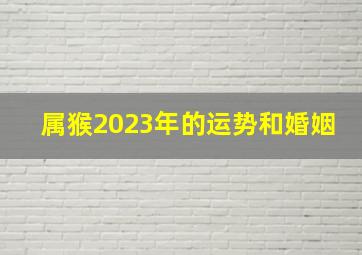 属猴2023年的运势和婚姻