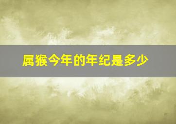 属猴今年的年纪是多少