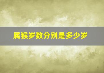 属猴岁数分别是多少岁