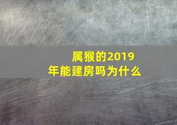 属猴的2019年能建房吗为什么