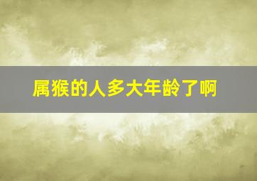 属猴的人多大年龄了啊