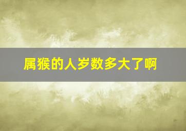 属猴的人岁数多大了啊