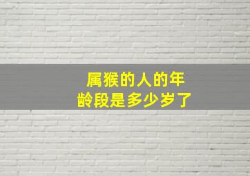 属猴的人的年龄段是多少岁了