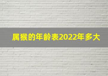 属猴的年龄表2022年多大