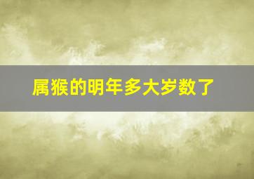 属猴的明年多大岁数了