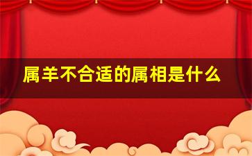 属羊不合适的属相是什么