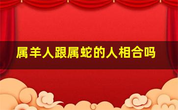 属羊人跟属蛇的人相合吗