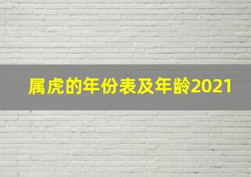 属虎的年份表及年龄2021