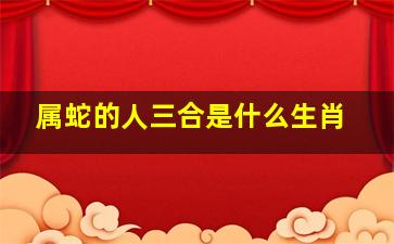 属蛇的人三合是什么生肖