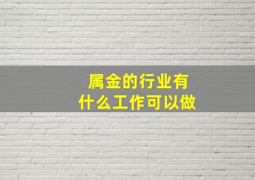 属金的行业有什么工作可以做