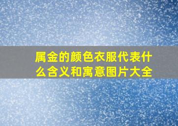 属金的颜色衣服代表什么含义和寓意图片大全