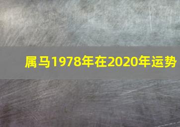 属马1978年在2020年运势