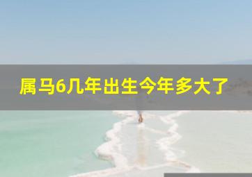 属马6几年出生今年多大了