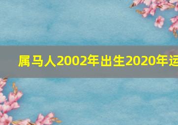 属马人2002年出生2020年运