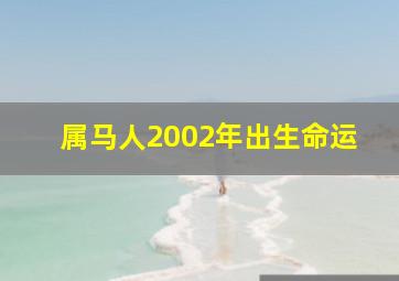 属马人2002年出生命运