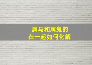 属马和属兔的在一起如何化解