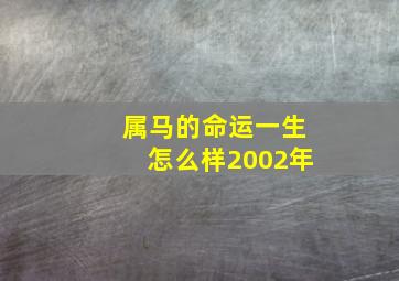 属马的命运一生怎么样2002年