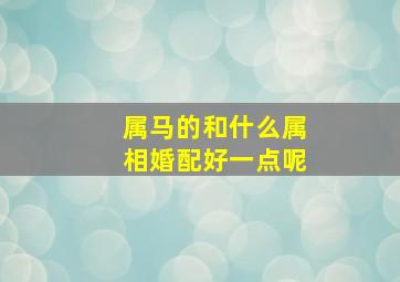 属马的和什么属相婚配好一点呢