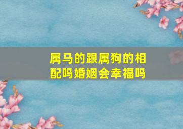 属马的跟属狗的相配吗婚姻会幸福吗