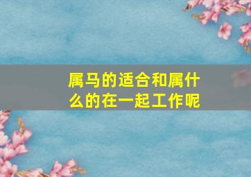 属马的适合和属什么的在一起工作呢