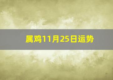 属鸡11月25日运势