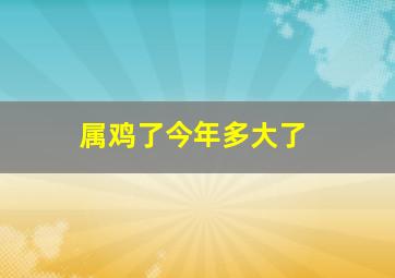 属鸡了今年多大了