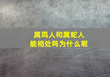 属鸡人和属蛇人能相处吗为什么呢