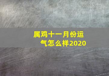 属鸡十一月份运气怎么样2020