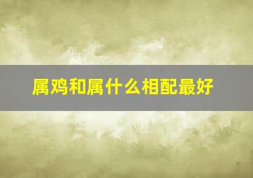 属鸡和属什么相配最好