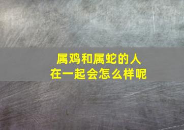 属鸡和属蛇的人在一起会怎么样呢