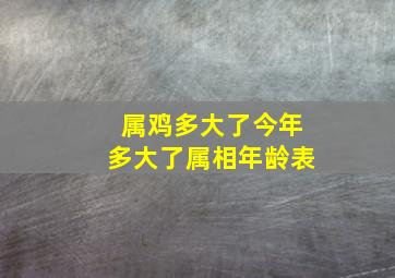 属鸡多大了今年多大了属相年龄表