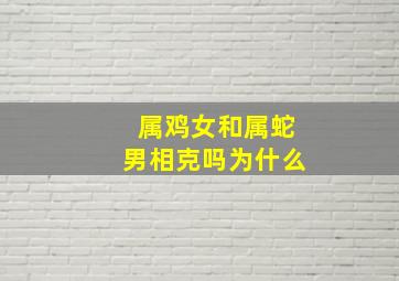 属鸡女和属蛇男相克吗为什么