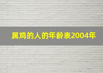 属鸡的人的年龄表2004年