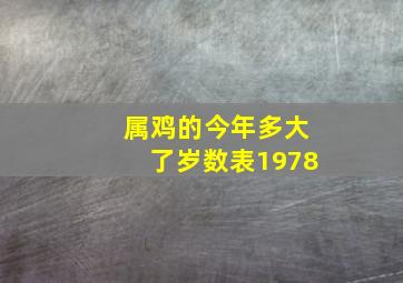 属鸡的今年多大了岁数表1978